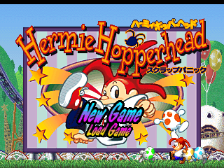 Hermie Hopperhead: Scrap Panic title screen for Playstation